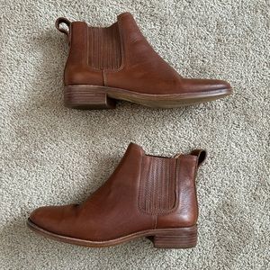 Madewell Ainsley Chelsea Chestnut Leather Boots